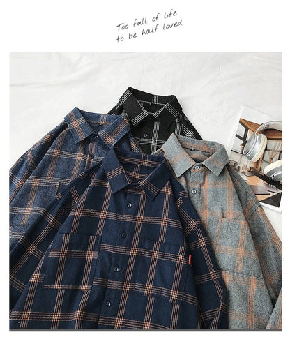 sanyamk Plaid Casual Shirts For Men Clothing Black Plaid Shirt Men Long Sleeve Shirt For Men Fasion M-5XL New Arrival