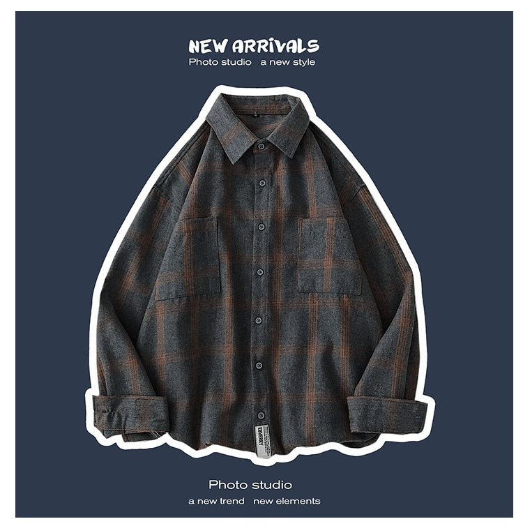 sanyamk Plaid Casual Shirts For Men Clothing Black Plaid Shirt Men Long Sleeve Shirt For Men Fasion M-5XL New Arrival