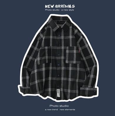 sanyamk Plaid Casual Shirts For Men Clothing Black Plaid Shirt Men Long Sleeve Shirt For Men Fasion M-5XL 2022 New Arrival