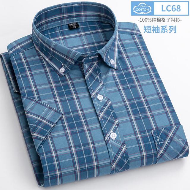 sanyamk New Arrival Fashion Super Large Summer 100% Cotton Plaid Young Men Summer Short Sleeve Casual Shirts Plus Size S-5XL 6XL 7XL 8XL