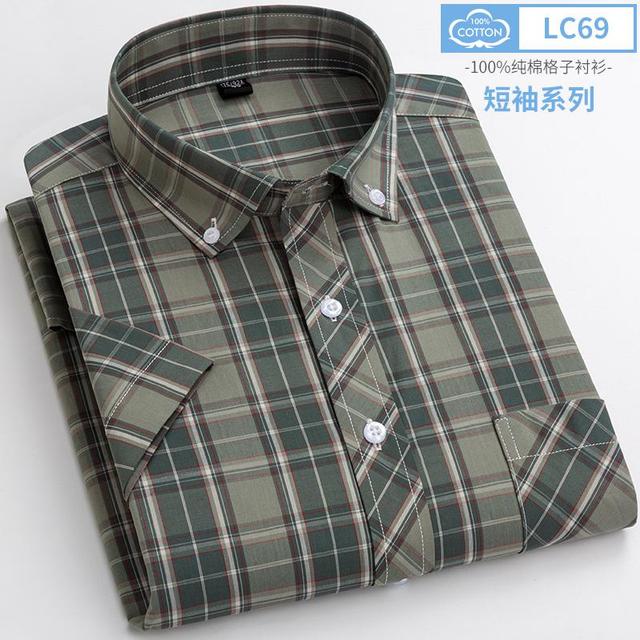 sanyamk New Arrival Fashion Super Large Summer 100% Cotton Plaid Young Men Summer Short Sleeve Casual Shirts Plus Size S-5XL 6XL 7XL 8XL