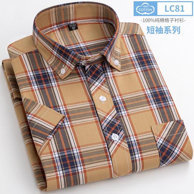 sanyamk New Arrival Fashion Super Large Summer 100% Cotton Plaid Young Men Summer Short Sleeve Casual Shirts Plus Size S-5XL 6XL 7XL 8XL