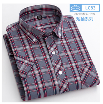 sanyamk New Arrival Fashion Super Large Summer 100% Cotton Plaid Young Men Summer Short Sleeve Casual Shirts Plus Size S-5XL 6XL 7XL 8XL