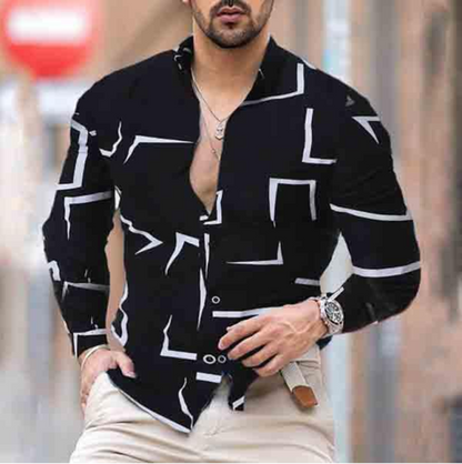 sanyamk New printing Shirt Luxury Gold Yellow Leopard Clothing Men Loose Long Sleeve Chemise Tops Homme Social Men Club Prom Shirt M-3XL