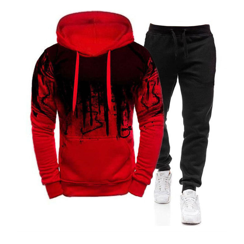 sanyamk Men&#39;s Set Hoodie Sets Men Tracksuit Sportswear Hoodies+Sweatpant 2 Pieces Autumn Winter Male Warm Clothing Pullover Sweatshirts