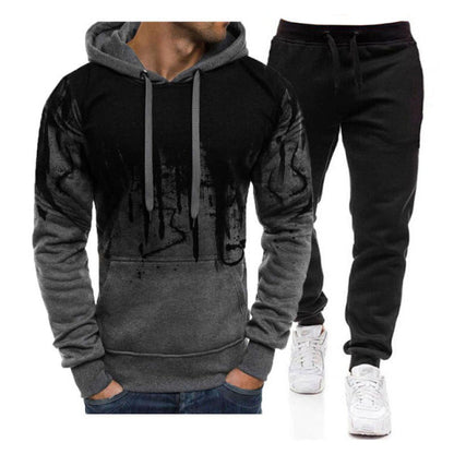 sanyamk Men&#39;s Set Hoodie Sets Men Tracksuit Sportswear Hoodies+Sweatpant 2 Pieces Autumn Winter Male Warm Clothing Pullover Sweatshirts