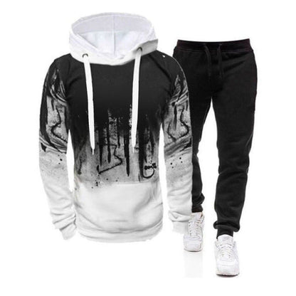 sanyamk Men&#39;s Set Hoodie Sets Men Tracksuit Sportswear Hoodies+Sweatpant 2 Pieces Autumn Winter Male Warm Clothing Pullover Sweatshirts