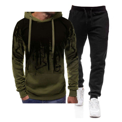 sanyamk Men&#39;s Set Hoodie Sets Men Tracksuit Sportswear Hoodies+Sweatpant 2 Pieces Autumn Winter Male Warm Clothing Pullover Sweatshirts