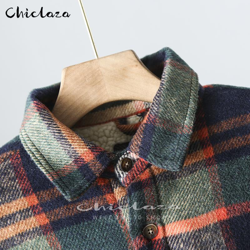 sanyamk Plaid Jacket Men&#39;s Autumn Winter Casual Fleece Warm Slim Fit Shirt Coats Male