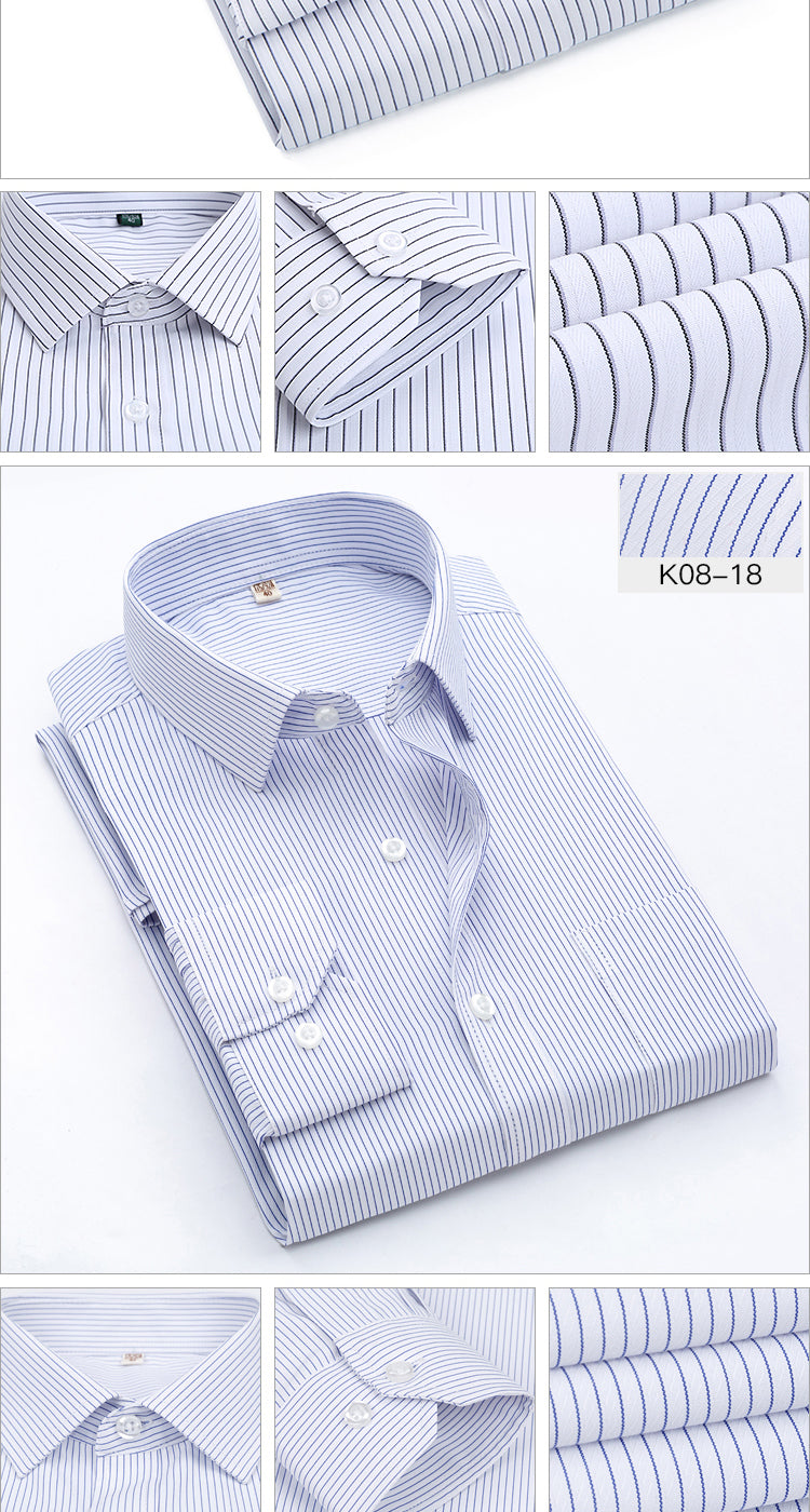 sanyamk Vertical Striped Mens Dress Shirts Long sleeve classic collar Regular Fit business Men&#39;s Work Shirt Oversized 8XL Man Clothes