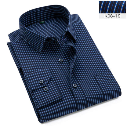 sanyamk Vertical Striped Mens Dress Shirts Long sleeve classic collar Regular Fit business Men&#39;s Work Shirt Oversized 8XL Man Clothes