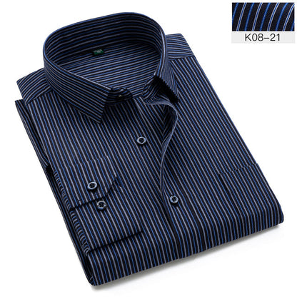 sanyamk Vertical Striped Mens Dress Shirts Long sleeve classic collar Regular Fit business Men&#39;s Work Shirt Oversized 8XL Man Clothes