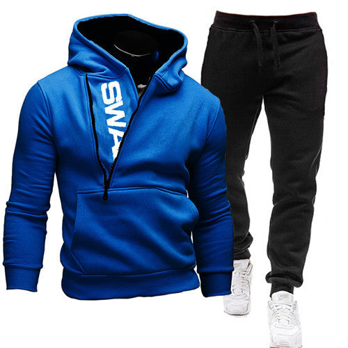 sanyamk Men Casual Tracksuit Sweatshirt+Sweatpant 2 Pieces Set Men&#39;s Sportswear Outfit Autumn Winter Hooded Male Pullover Hhoodies Suit