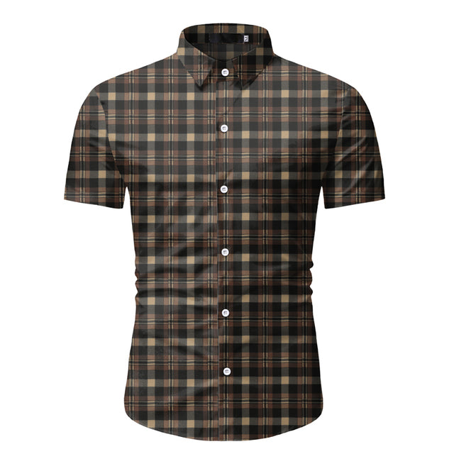 sanyamk Red Plaid Shirt Men 2022 Summer Brand Classic Short Sleeve Dress Shirt Casual Button Down Office Workwear Chemise Homme M-3XL