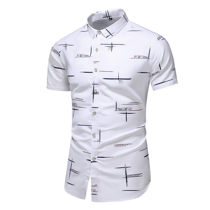 sanyamk Fashion 9 Style Design Short Sleeve Casual Shirt Men&#39;s Print Beach Blouse 2022 Summer Clothing Plus Asian Size M-XXXL 4XL 5XL