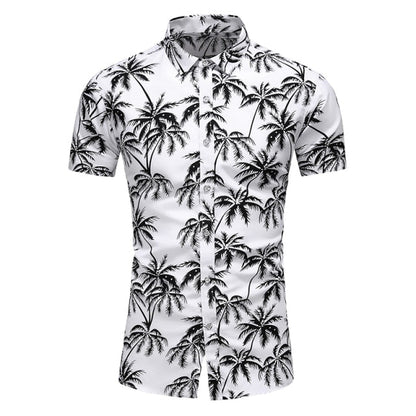 sanyamk Fashion 9 Style Design Short Sleeve Casual Shirt Men&#39;s Print Beach Blouse 2022 Summer Clothing Plus Asian Size M-XXXL 4XL 5XL