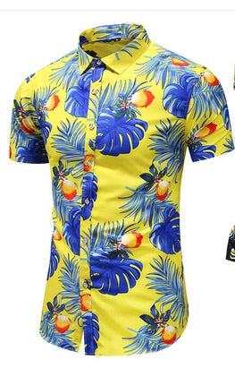 sanyamk Fashion 9 Style Design Short Sleeve Casual Shirt Men&#39;s Print Beach Blouse 2022 Summer Clothing Plus Asian Size M-XXXL 4XL 5XL