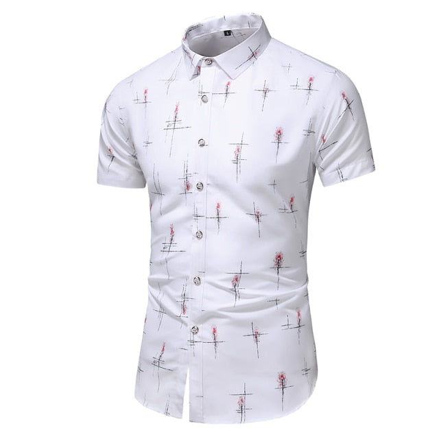 sanyamk Fashion 9 Style Design Short Sleeve Casual Shirt Men&#39;s Print Beach Blouse 2022 Summer Clothing Plus Asian Size M-XXXL 4XL 5XL