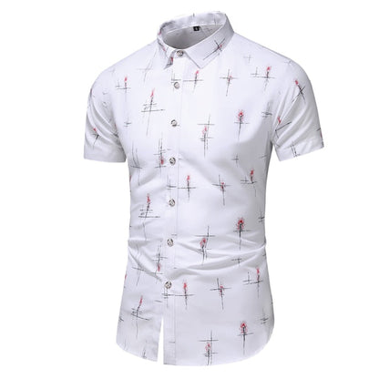 sanyamk Fashion 9 Style Design Short Sleeve Casual Shirt Men&#39;s Print Beach Blouse 2022 Summer Clothing Plus Asian Size M-XXXL 4XL 5XL