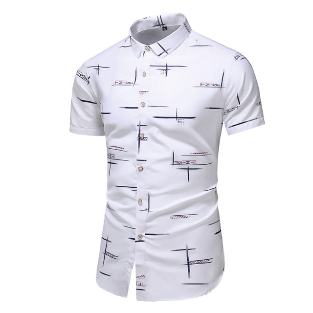 sanyamk Fashion 9 Style Design Short Sleeve Casual Shirt Men&#39;s Print Beach Blouse 2022 Summer Clothing Plus Asian Size M-XXXL 4XL 5XL