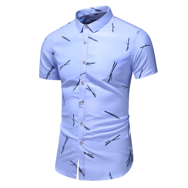 sanyamk Fashion 9 Style Design Short Sleeve Casual Shirt Men&#39;s Print Beach Blouse 2022 Summer Clothing Plus Asian Size M-XXXL 4XL 5XL