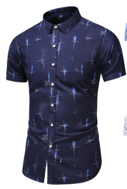 sanyamk Fashion 9 Style Design Short Sleeve Casual Shirt Men&#39;s Print Beach Blouse 2022 Summer Clothing Plus Asian Size M-XXXL 4XL 5XL