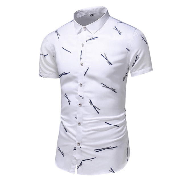 sanyamk Fashion 9 Style Design Short Sleeve Casual Shirt Men&#39;s Print Beach Blouse 2022 Summer Clothing Plus Asian Size M-XXXL 4XL 5XL