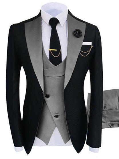 sanyamk New Arrival Terno Masculino Slim Fit Blazers Ball And Groom Suits For Men Boutique Fashion Wedding( Jacket + Vest + Pants )