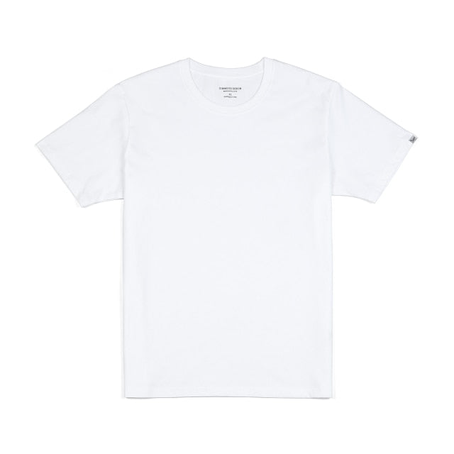 sanyamk 2022 Summer New 100% Cotton White Solid T Shirt Men Causal O-neck Basic T-shirt Male High Quality Classical Tops 190449