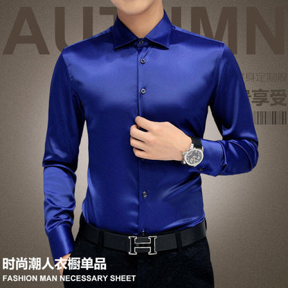 sanyamk Plus Size 5XL 2022 New Men&#39;s Luxury Shirts Wedding Dress Long Sleeve Shirt Silk Tuxedo Shirt Men Mercerized Cotton Shirt