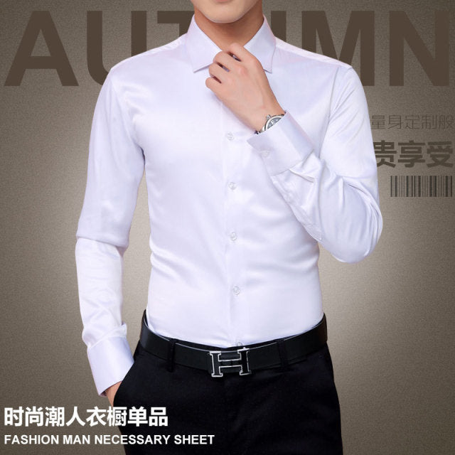 sanyamk Plus Size 5XL 2022 New Men&#39;s Luxury Shirts Wedding Dress Long Sleeve Shirt Silk Tuxedo Shirt Men Mercerized Cotton Shirt