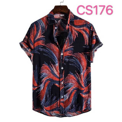 sanyamk Floral Hawaiian Aloha Shirt Men 2022 Summer Short Sleeve Quick Dry Beach Wear Casual Button Down Vacation Clothing Chemise Homme