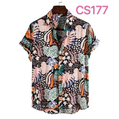 sanyamk Floral Hawaiian Aloha Shirt Men 2022 Summer Short Sleeve Quick Dry Beach Wear Casual Button Down Vacation Clothing Chemise Homme