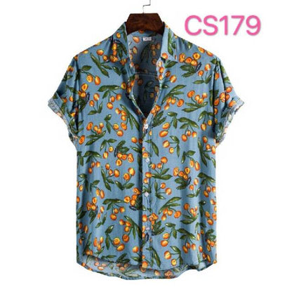 sanyamk Floral Hawaiian Aloha Shirt Men 2022 Summer Short Sleeve Quick Dry Beach Wear Casual Button Down Vacation Clothing Chemise Homme