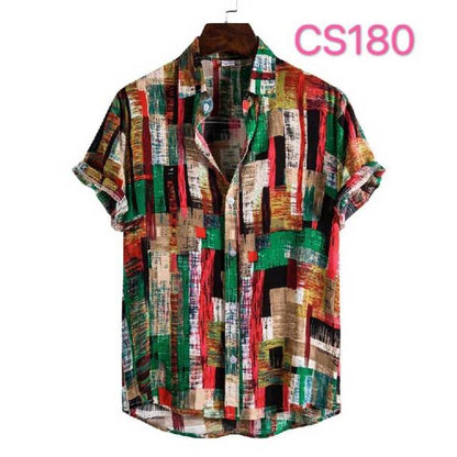 sanyamk Floral Hawaiian Aloha Shirt Men 2022 Summer Short Sleeve Quick Dry Beach Wear Casual Button Down Vacation Clothing Chemise Homme