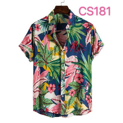 sanyamk Floral Hawaiian Aloha Shirt Men 2022 Summer Short Sleeve Quick Dry Beach Wear Casual Button Down Vacation Clothing Chemise Homme