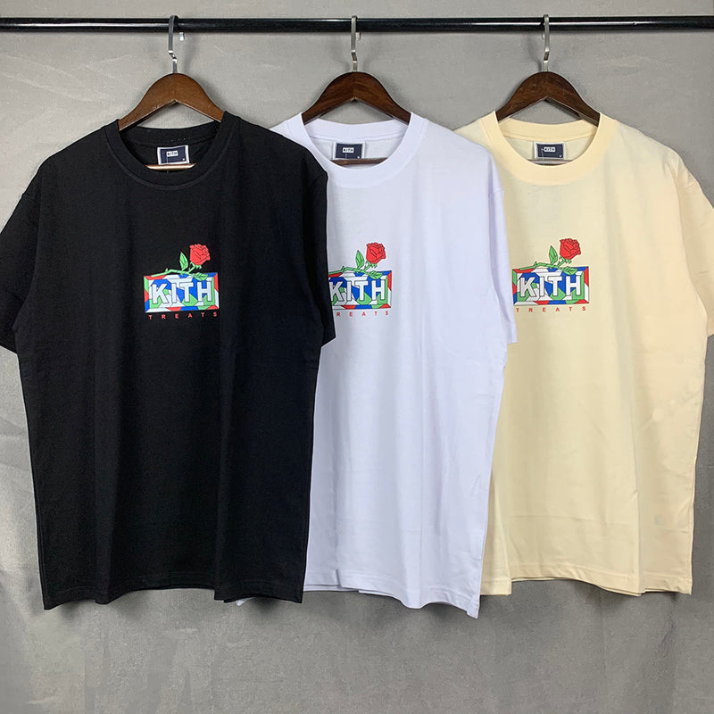 sanyamk Kith Box Logo T-shirt Casual Men Women 1:1 Best Quality Kith T Shirt Floral Print 2021 Summer Daily Men Tops