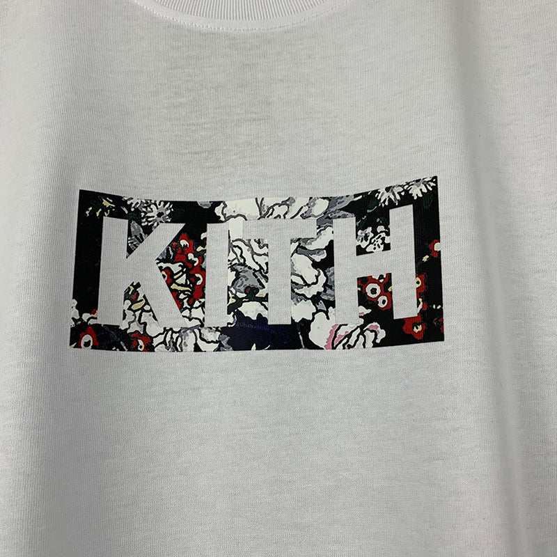 sanyamk Kith Box Logo T-shirt Casual Men Women 1:1 Best Quality Kith T Shirt Floral Print 2021 Summer Daily Men Tops