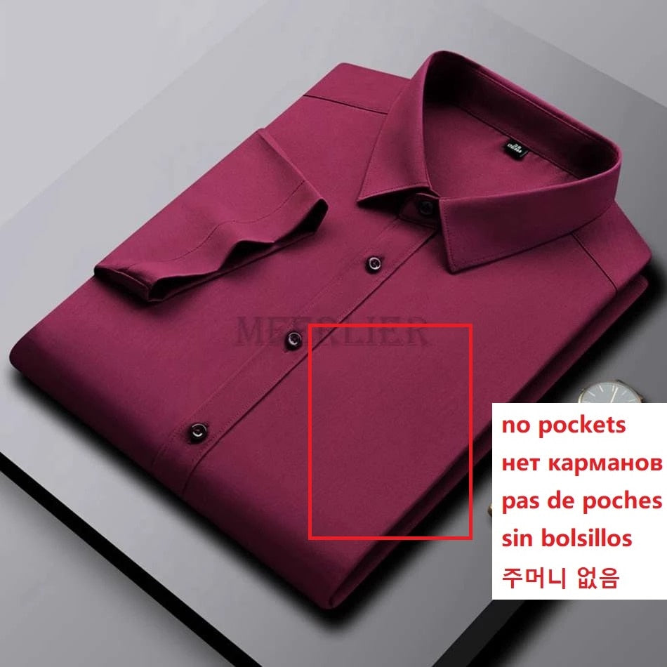 sanyamk new summer men dress shirt short sleeve large size 10XL 12XL 14XL oversize formal office Business wedding shirts mferlier purple