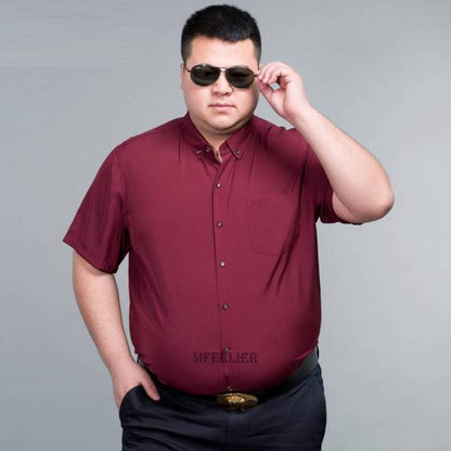 sanyamk new summer men dress shirt short sleeve large size 10XL 12XL 14XL oversize formal office Business wedding shirts mferlier purple