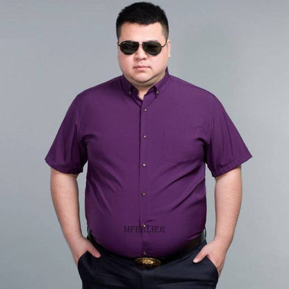 sanyamk new summer men dress shirt short sleeve large size 10XL 12XL 14XL oversize formal office Business wedding shirts mferlier purple