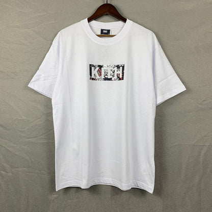 sanyamk Kith Box Logo T-shirt Casual Men Women 1:1 Best Quality Kith T Shirt Floral Print 2021 Summer Daily Men Tops