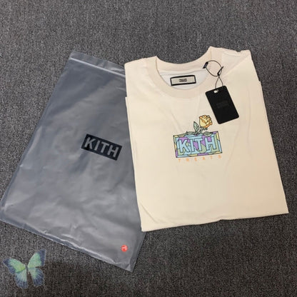 sanyamk Kith Box Logo T-shirt Casual Men Women 1:1 Best Quality Kith T Shirt Floral Print 2021 Summer Daily Men Tops