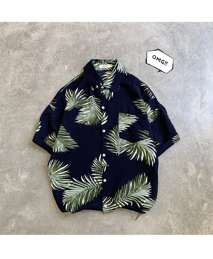 sanyamk Summer Men Casual Shirts Vintage Clothes Baggy Unisex Hawaiian Style Male Cardigan New Fashion Blouses Short Sleeve