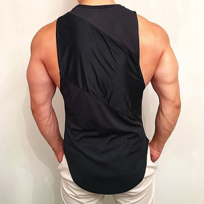 sanyamk NEW Bodybuilding Sporty Tank Tops Men Gyms Fitness Workout Sleeveless Shirt Male Stringer Singlet Summer Casual Loose Undershirt