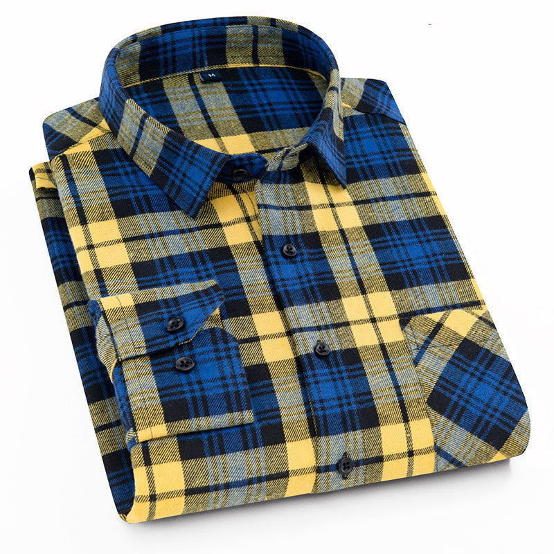 sanyamk Plaid Shirt New Autumn Winter Flannel Red Checkered Shirt Men Shirts Long Sleeve Chemise Homme Cotton Male Check Shirts