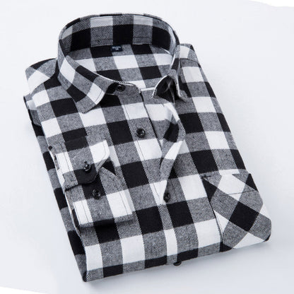 sanyamk Plaid Shirt New Autumn Winter Flannel Red Checkered Shirt Men Shirts Long Sleeve Chemise Homme Cotton Male Check Shirts