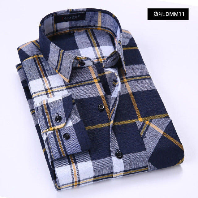 sanyamk Plaid Shirt New Autumn Winter Flannel Red Checkered Shirt Men Shirts Long Sleeve Chemise Homme Cotton Male Check Shirts