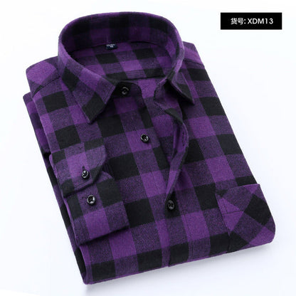 sanyamk Plaid Shirt New Autumn Winter Flannel Red Checkered Shirt Men Shirts Long Sleeve Chemise Homme Cotton Male Check Shirts