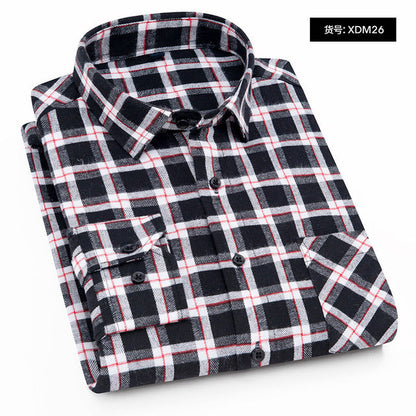 sanyamk Plaid Shirt New Autumn Winter Flannel Red Checkered Shirt Men Shirts Long Sleeve Chemise Homme Cotton Male Check Shirts